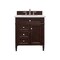 James Martin Vanities Brittany 30in Single Vanity, Burnished Mahogany, w/ 3 CM Ethereal Noctis Quartz Top 650-V30-BNM-3ENC - alternate 1